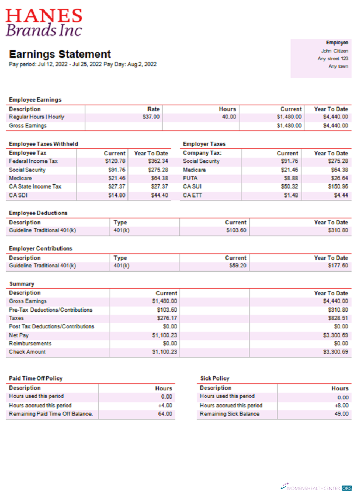 Download USA clothing company earning statement Photoshop template